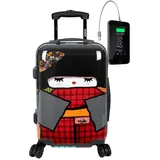 TOKYOTO Kinderkoffer Kinder-Trolley für Mädchen & Jungen 55x35x20 cm/Koffer Handgepäck Hartschalenkoffer, Reisekoffer klein, Reisetasche Kinder mit TSA-Schloss & USB-Anschluss Japan DOLL