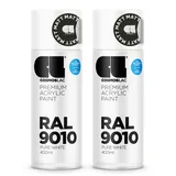 COSMOS LAC Sprühlack Sprühdose - 400ml - Sprühfarbe für den DIY-Bereich, geeignet für alle Oberflächen - Lackspray (2, RAL 9010 - reinweiß matt)