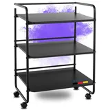 deluke DELUKE® Rollwagen Servierwagen mit Rollen BERTA 3 Ablagen Metall Beistellwagen mobil Gerätewagen Salonwagen Küchenwagen Kosmetikwagen Schwarz