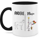 Tasse Tassen 325ml - Einhorn - Lustiges Einhornmotiv Andere Ich - Geschenk Freundin Lustig Beste Freundinnen Geburtstagsgeschenk - 325 ml - Schwarz - tasse+personalisiert name