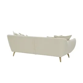 LIV'IN Sofa 3-Sitzer LIVIN PATRAS (BHT 235x80x108 cm) - - Holzfüße - mit Kissen