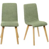 Home Affaire »Arosa Esszimmerstuhl, Polsterstuhl, Küchenstuhl, Speisestuhl, Essstuhl« (Set) 2 Stk.2er-Set, Beine aus Massivholz Eiche oder Buche, mit gestepptem Stoff