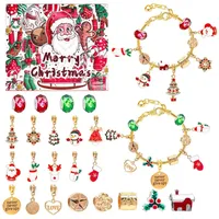 Mädchen-Schmuck-Adventskalender mit Anhängern und Armbändern Teenager-Kinder-Schmuck-Bastelset Weihnachtsgeschenke 22 DIY-Mädchen-Anhänger 2 A...