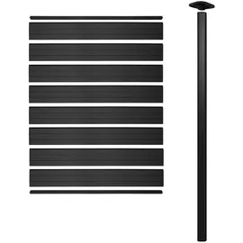 MCW WPC-Sichtschutz Savoie, Zaun Windschutz, Alu-Pfosten zum Einbetonieren ~ Erweiterungselement schmal, 95cm anthrazit