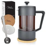 MILU FRENCH PRESS-SET GLAS (4-tlg.), 1 L Kaffeebereiter Schwarz/Transparent