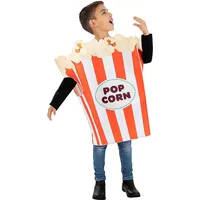 Funidelia | PopcornTüte Kostüm für Jungen und Mädchen Essen, Popcorn, Lustige & Ausgefallene - Kostüm für Kinder & Verkleidung für Partys, Karneval & Halloween - Größe 7-12 Jahre - Weiß