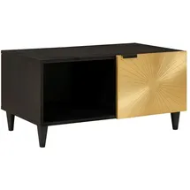 vidaXL Couchtisch Schwarz und Gold Mangoholz 80 x 50 x 40 cm