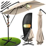 Kesser Ampelschirm Holly rechteckig Ø 350 cm ohne LED Beige