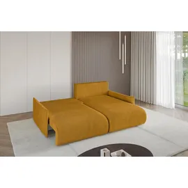 altdecor Ecksofa Cord 2-Sitzer Senfgelb