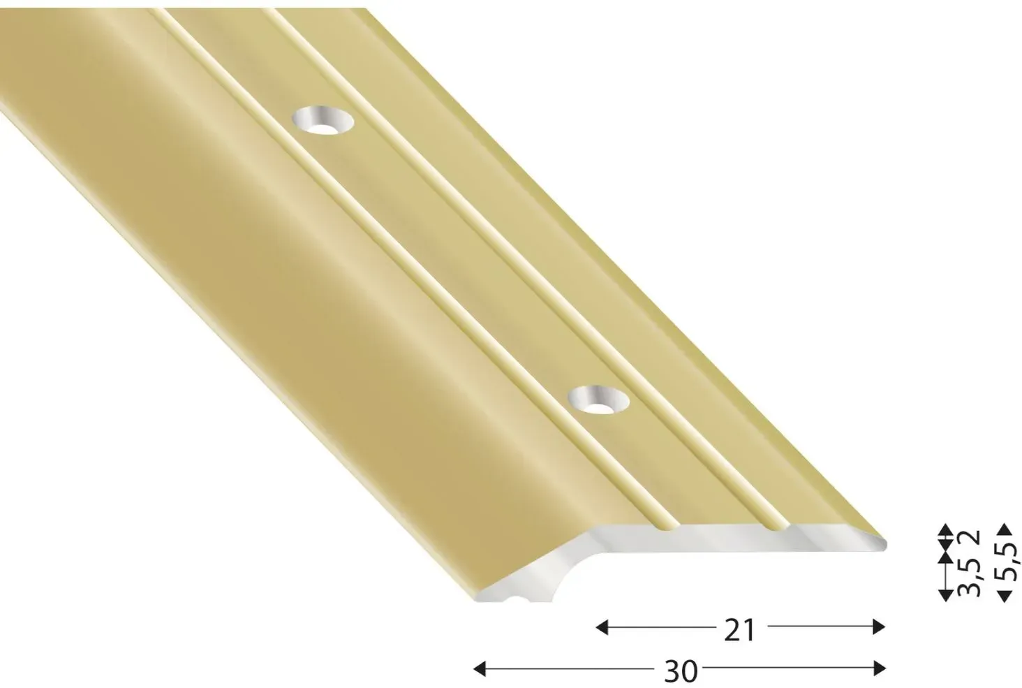 Kügele Einfassprofil Alu sand eloxiert, gelocht, 30/1000 mm