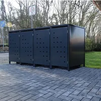 SRM Design 4 Mülltonnenboxen Modell No.3 Anthrazit komplett RAL7016