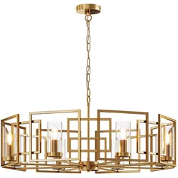 Pendelleuchte Hängelampe Deckenleuchte Kronleuchter Gold Glas Metall D 40,5 cm
