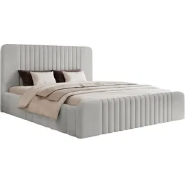 FEDVE Polsterbett, Hellgrau, Textil, 140x200 cm, Schlafzimmer, Betten, Polsterbetten