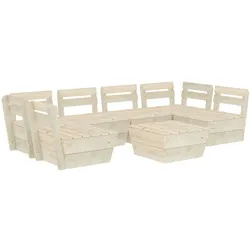 vidaXL 7-tlg. Garten-Paletten-Lounge-Set Imprägniertes Fichtenholz