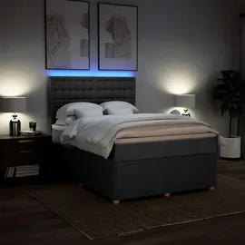 vidaXL Boxspringbett mit Matratze Dunkelgrau 140x200 cm Stoff