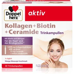 Doppelherz Kollagen + Biotin + Ceramide Ampullen für gesunde Haut und Haare 30 St.