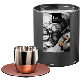 Eisch Cosmo COLLECT Platin-Kupfer Espressoglas mit Untertasse