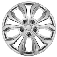 Wisgol Universelle Radkappen, 4er-Set, kompatibel mit Stahlfelgen, Snap-On Design, (Silber, 17 Zoll)