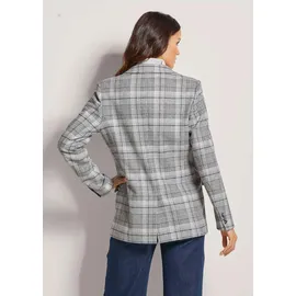 Madeleine Langer Karo-Blazer mit langem Revers in bleigrau steingrau, kariert), | Gr.: 38