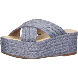 PETER KAISER Damen Plateau-Pantolette mit geflochtenem Bast Sommer-Schuhe 88187-159 Violett - 40