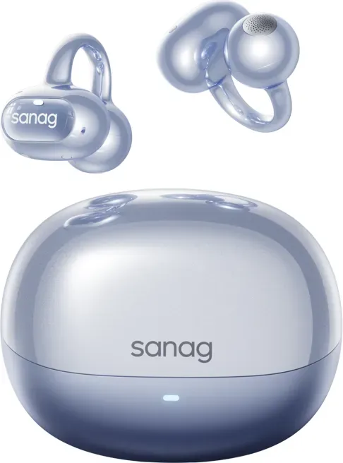 Sanag S8S Ultra Ohrclip-Bluetooth-Kopfhörer mit Knochenschall-Technologie, Open-Back-Design und hängendem Ohrbügel für AI-Sportkopfhörer