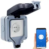 Luminea Home Control Funksteckdose IP66 Weiß 2 St.