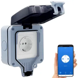 Luminea Home Control Funksteckdose IP66 Weiß 2 St.