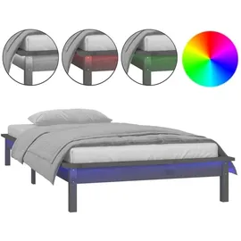 vidaXL Massivholzbett 120 x 190 cm Grau