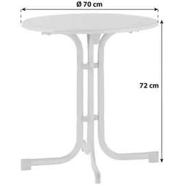 Sieger Boulevard-Klapptisch mit mecalit-Pro-Platte Ø 70 x 72 cm eisengrau/schieferdekor anthrazit