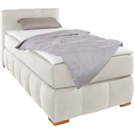 Home Affaire Boxspringbett HOME AFFAIRE "Chelles", beige (natur), B:107cm L:225cm, Samtoptik (100% Polyester);Bezug der Spiegelfläche Matratzendrell aus 100% Polyester;Struktur fein 100% Polyester), Komplettbetten, Boxspringbett, inkl.