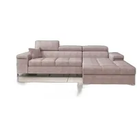 Xlmoebel Ecksofa Ecksofa L-Form Couch Design Polster Schlafsofa Textil Bettfunktion, Hergestellt in Europa rosa