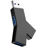 iJiZuo USB 3.0 Hub, 3 Port Mini USB Verteiler, mit USB 3.0 und USB 2.0 Tragbarer USB Splitter Geeignet für PS4/PS5, Gaming PC, Laptop, USB Stick, Drucker, Keyboard, MacBook, und mehr