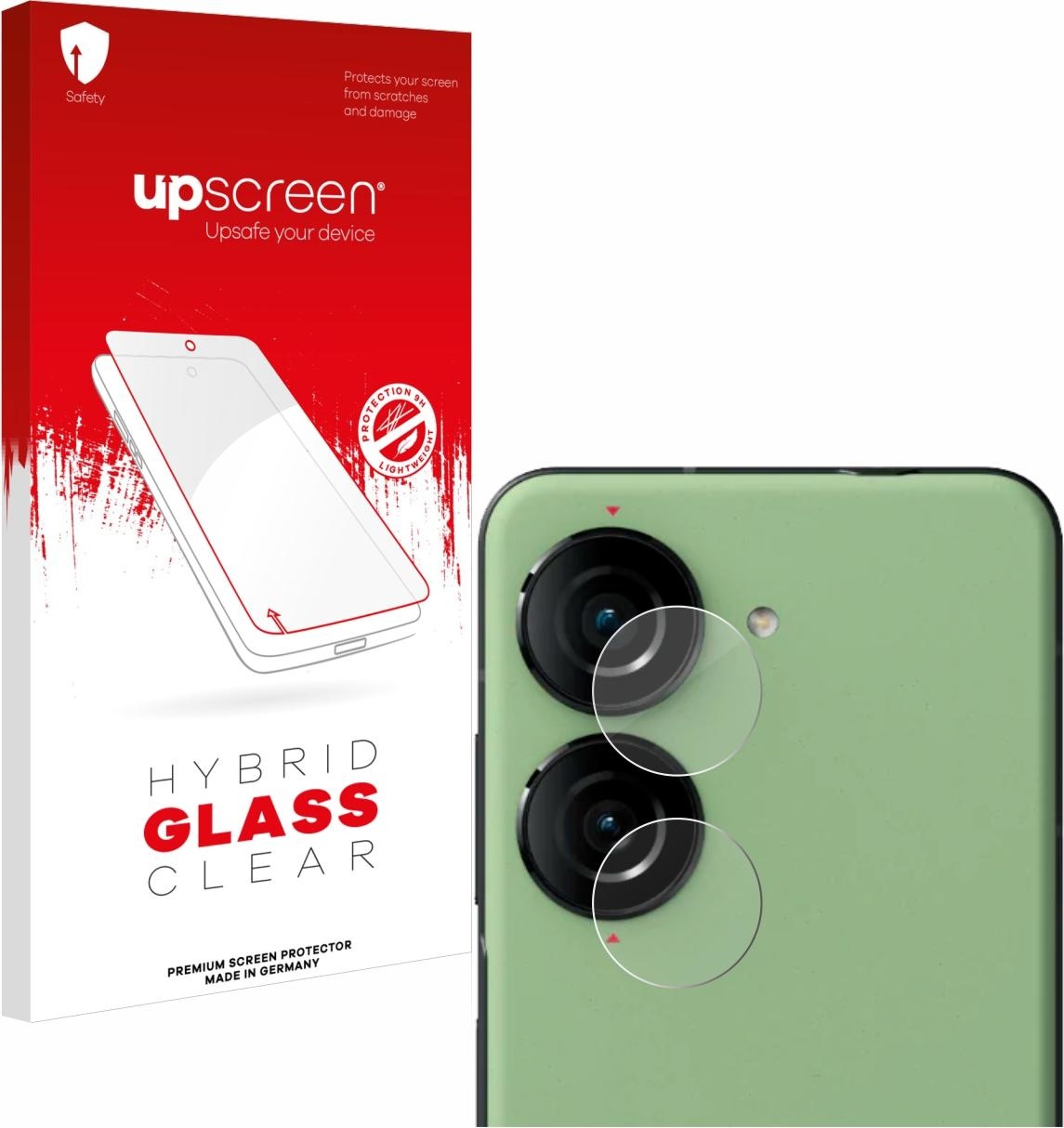 upscreen Hybrid Glass Clear Premium Panzerglasfolie für Asus ZenFone 10 (NUR Kamera) (1 Stück, Asus Zenfone 10), Smartphone Schutzfolie