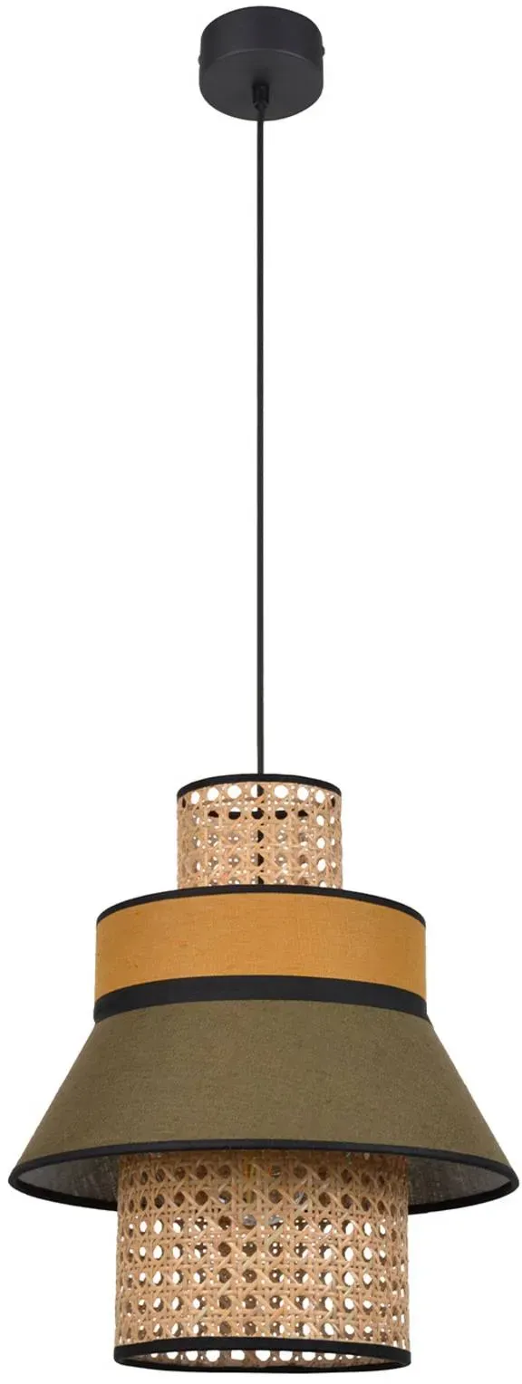 MARKET SET Design Hängelampe Singapour XML, dimmbar, grün, für Wohn- / Esszimmer, Textil / Stoff / Seide, Design, Pendelleuchte - 30 cm - 30 cm - 32 cm