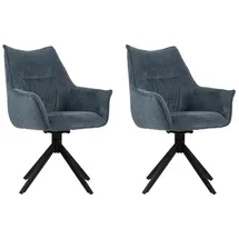 Mr. Deko Esszimmerstuhl Ginosa blau drehbar 2er Set