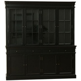 ebuy24 Ebuy24, Vitrine - Buffetschrank, Vitrinenschrank schwarz, antik patiniert. Breite 186 cm,