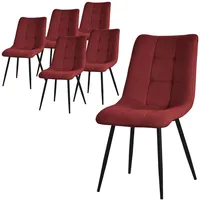 ML-Design Esszimmerstuhl Polyester rot 6er Set
