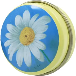 Pillendose rund Blumen-Motiv