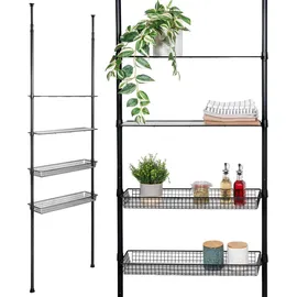 bremermann Teleskop-Regal 2 Körbe 290 x 0 x 0 cm Schwarz