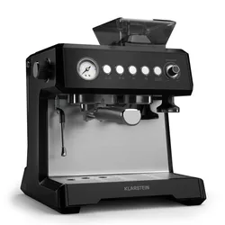 GrandPresso Espressomaschine   Präzisionsmahlwerk   Dampfdüse   Siebträger   Druckanzeige   20 bar Schwarz