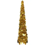 vidaXL Künstlicher Pop-Up-Weihnachtsbaum Golden 120 cm PET