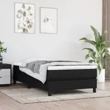 Ankonbej Boxspringbett Schwarz 90x200 cm Stoff - Schwarz