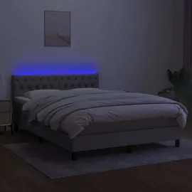 vidaXL Boxspringbett 140 x 200 cm Hellgrau