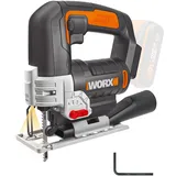 Worx WX543.9 Akku-Pendelhub-Stichsäge – Profi Stichsäge mit Absaug-Adapter – Ideal auch für Gehrungsschnitte – PowerShare kompatibel – ohne Akku & Ladegerät