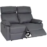 Mendler 2er Kinosessel HWC-L93 Stoff/Textil 134 x 105 x 0 cm Dunkelgrau mit Liegefunktion