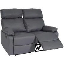 Mendler 2er Kinosessel HWC-L93 Stoff/Textil 134 x 105 x 0 cm Dunkelgrau mit Liegefunktion