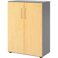 Hammerbacher Hammerbacher, Aktenschrank, Regal/Türen 3OH 938T3 Graphit/Ahorn-V938T3/G/3/BS