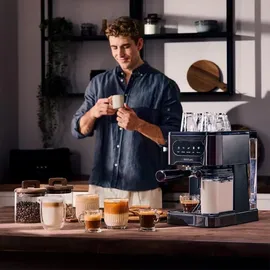 Cecotec Power Espresso 20 ColdBrew Latte schwarz + 500 ml Milch + Warmhaltebecher