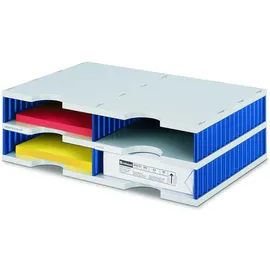 Styro Sortierstation Styrodoc grau/blau mit 4 Fächern