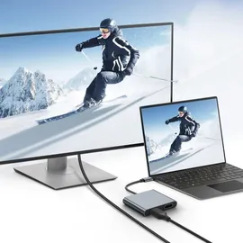 TECH-PROTECT USB-C + USB2.0 + 2 x HDMI 4K 60HZ Adapter 5,8 cm Grau